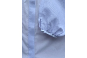 Сорочка жіноча під вишивку зі вставками канви, біла, довгий рукав, ворот стійка, розмір 50